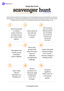 10 Fun Bachelorette Scavenger Hunt Ideas &amp; Templates (Free pertaining to FREE Printable Bachelorette Scavenger Hunt