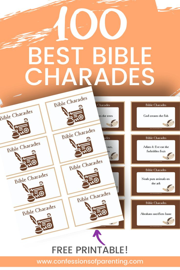 100 Best Bible Charades in Free Printable Bible Charades Cards