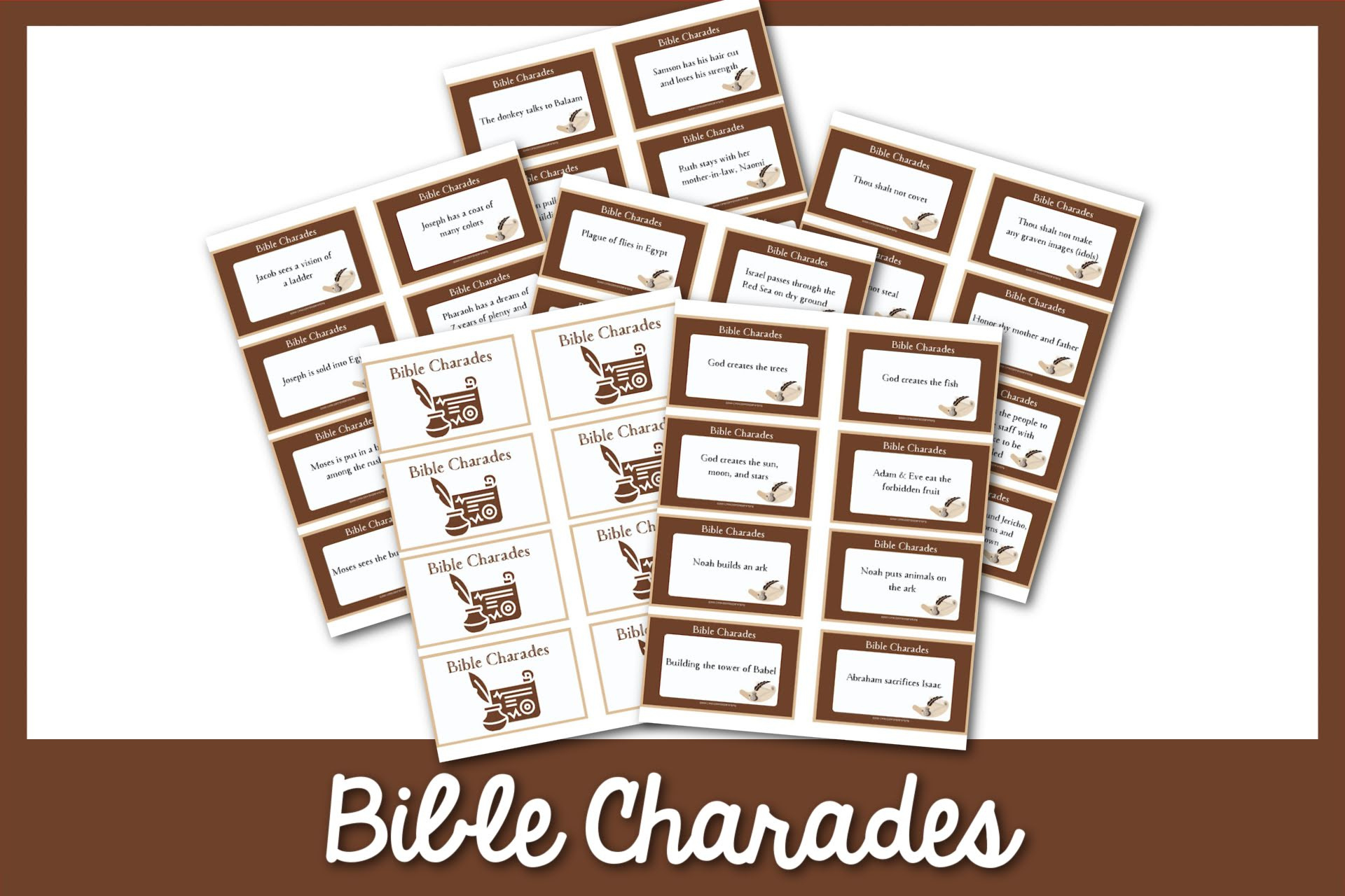 100 Best Bible Charades + Printable Cards pertaining to Free Printable Bible Charades Cards