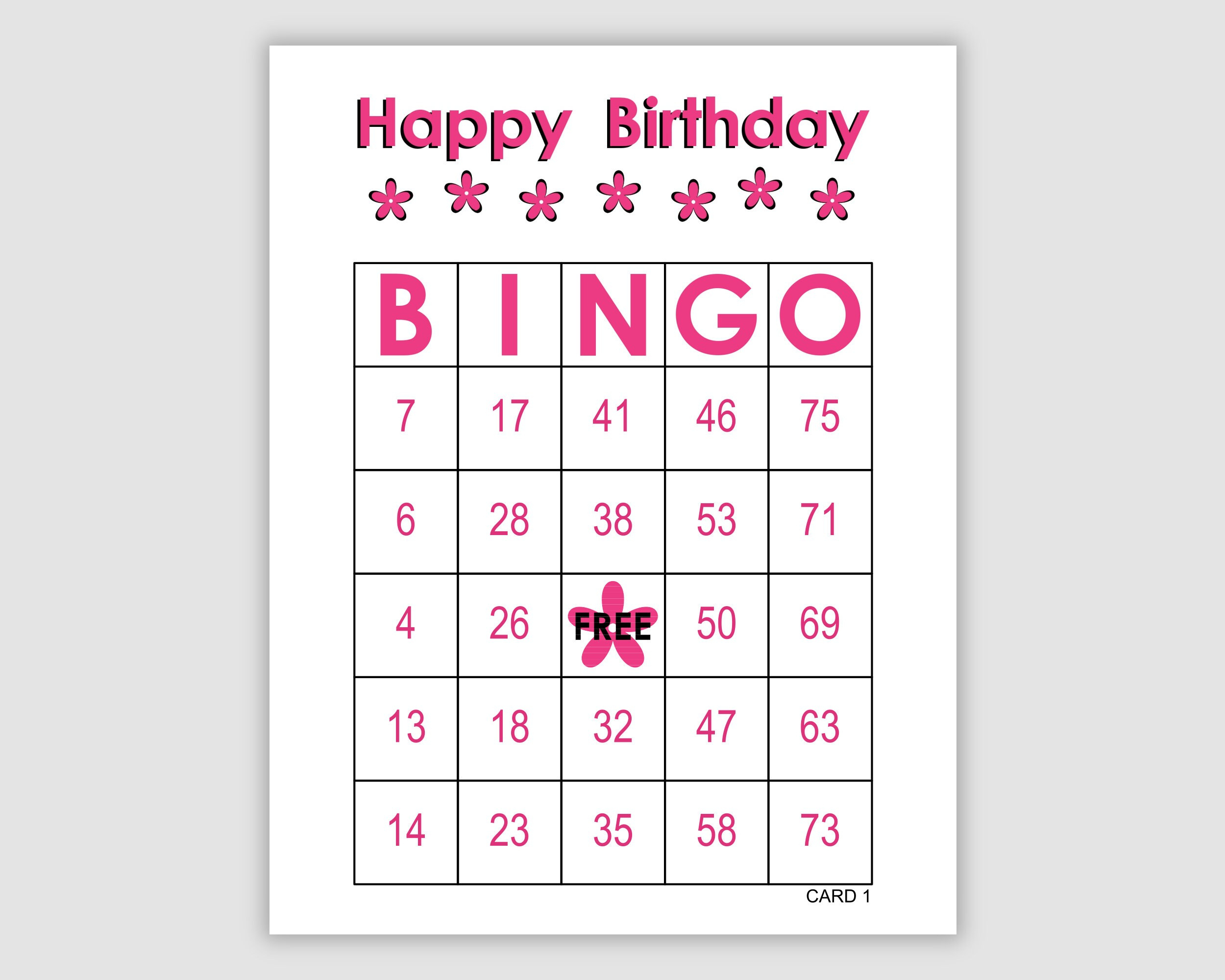 100 Birthday Bingo Cards Pdf Download, 1 Per Page, 75 Call for Free Printable Birthday Bingo Cards For Adults