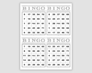 1000 Bingo Cards Pdf Download, 4 Per Page, Instant Printable Fun with regard to FREE Printable Bingo Cards 4 Per Page