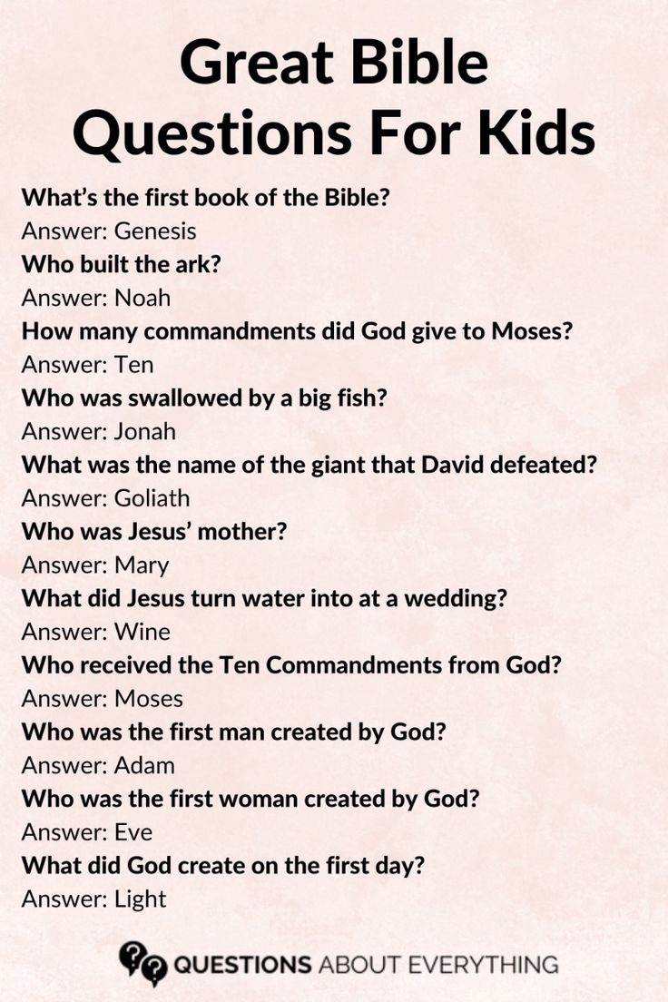 110 Meaningful Bible Questions For Kids intended for Free Printable Bible Questions And Answers