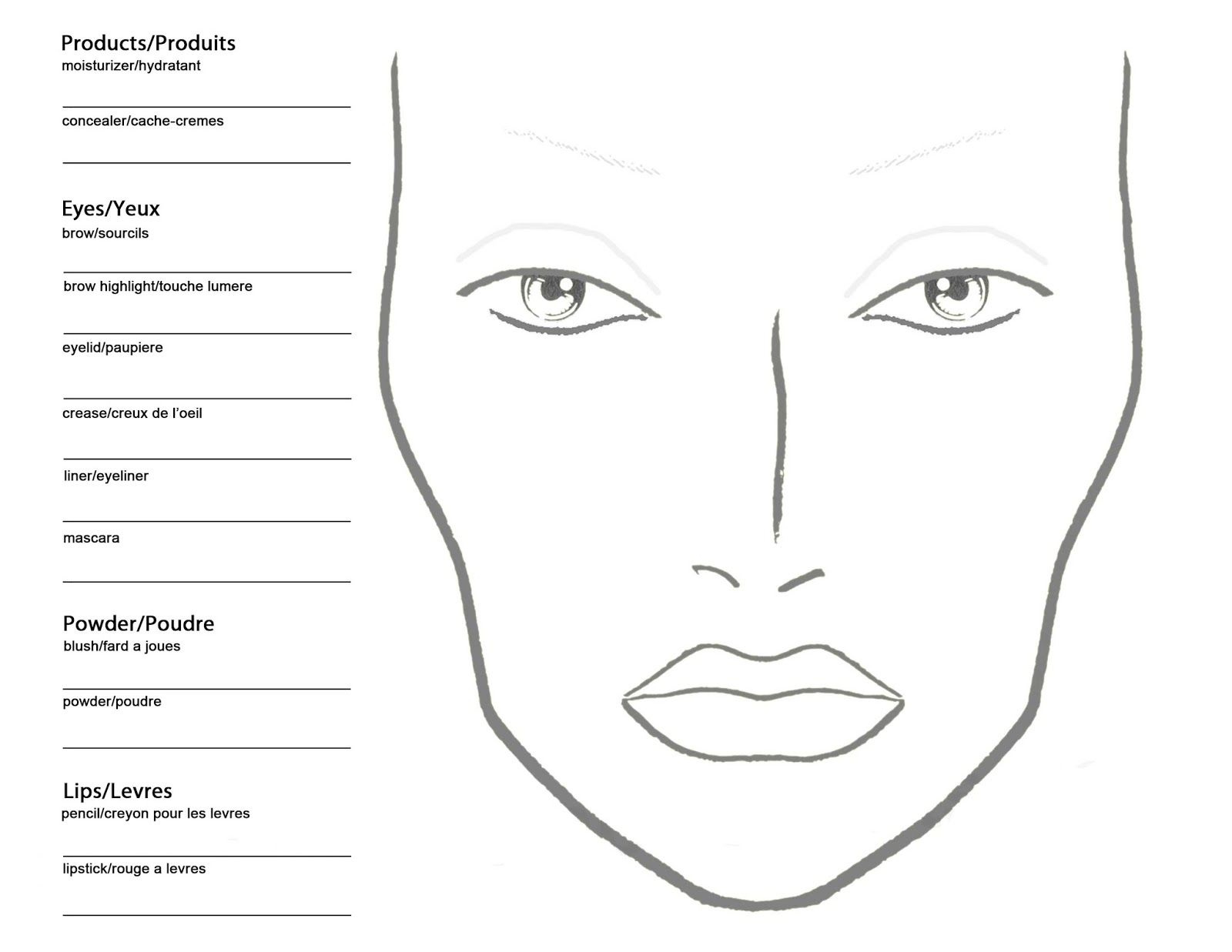 12 Face Chart Ideas | Face Chart, Makeup Face Charts, Face within FREE Printable Blank Makeup Face Charts