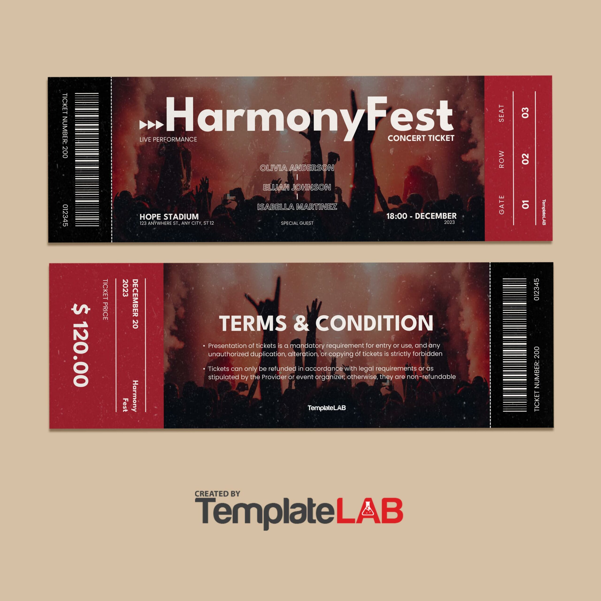 12 Free Event Ticket Templates (Word, Powerpoint, Psd) in Free Printable Banquet Ticket Template