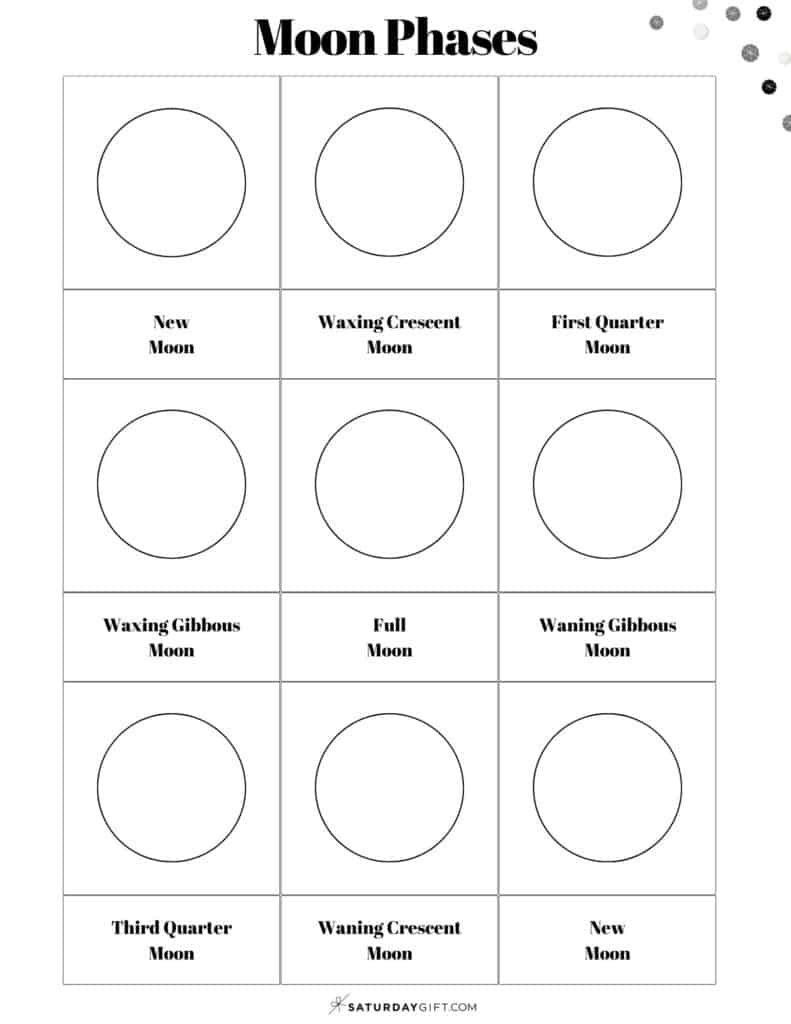 13 Free Printable Moon Phases Worksheets - The 8 Phases Of The Moon in FREE Printable Blank Moon Phase Calendar