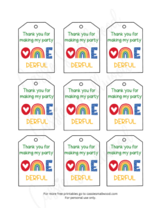 15 Insanely Cute Thank You Tags (Free Printable) - Cassie Smallwood for FREE Printable Birthday Thank You Tags For Favors