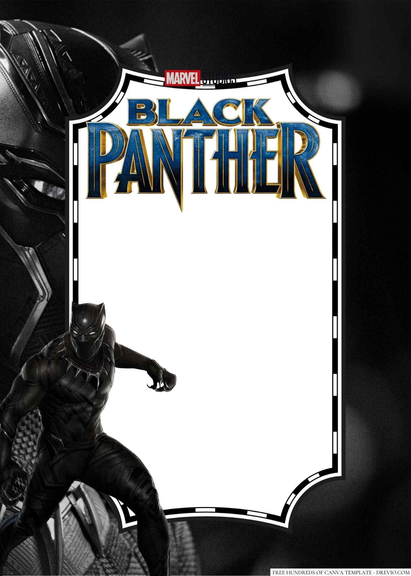16+ Black Panther Canva Birthday Invitation Templates regarding FREE Printable Black Panther Invitations