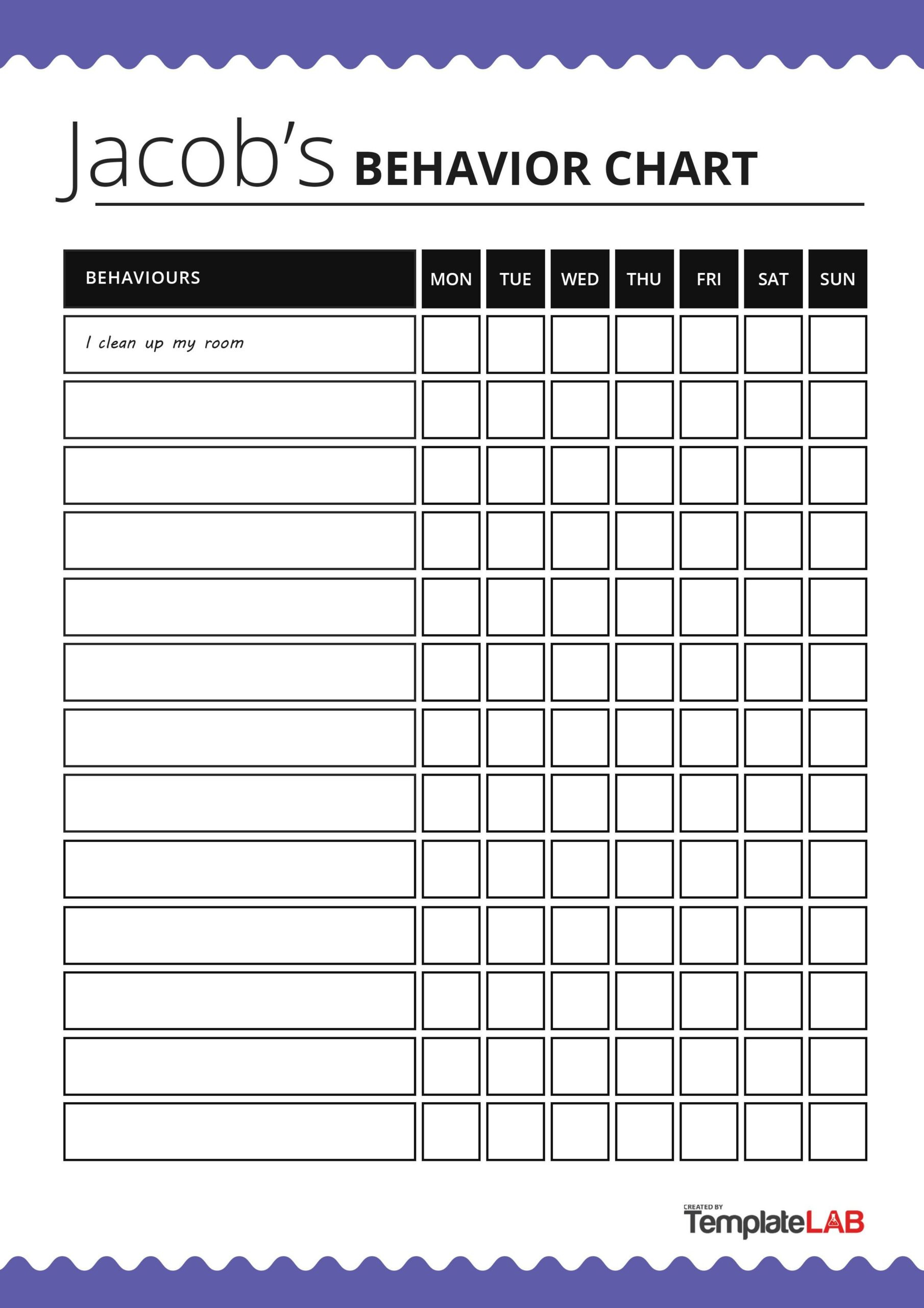 19 Printable Behavior Chart Templates [For Kids] ᐅ Templatelab throughout Free Printable Behavior Point Sheets