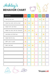 19 Printable Behavior Chart Templates [For Kids] ᐅ Templatelab within FREE Printable Behavior Charts For Preschool
