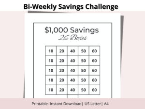 1K Ersparnis| Zweiwöchentliche Spar-Challenge| Zweiwöchentliche regarding FREE Printable Bi Weekly Savings Challenge