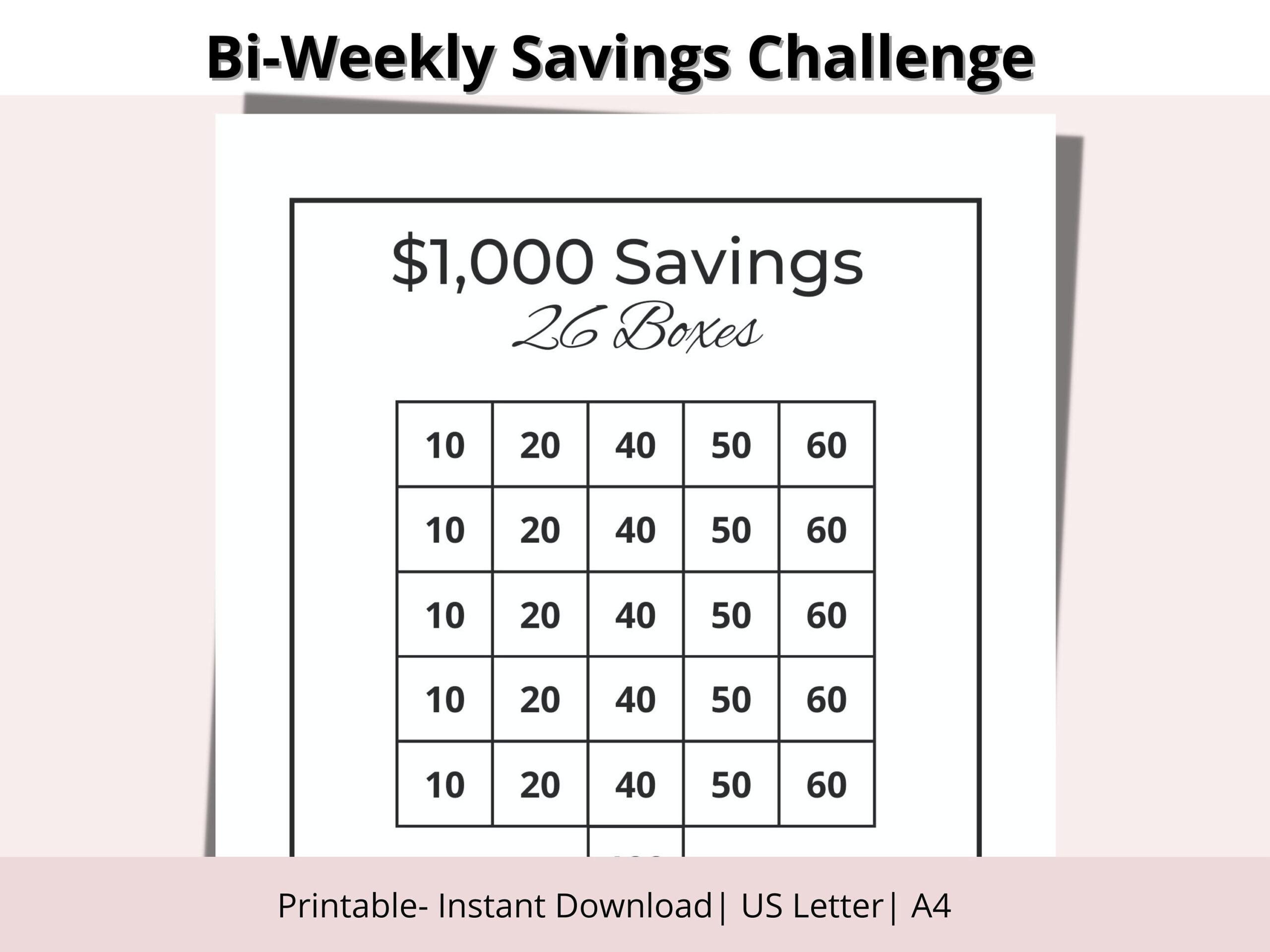 1K Ersparnis| Zweiwöchentliche Spar-Challenge| Zweiwöchentliche regarding FREE Printable Bi Weekly Savings Challenge