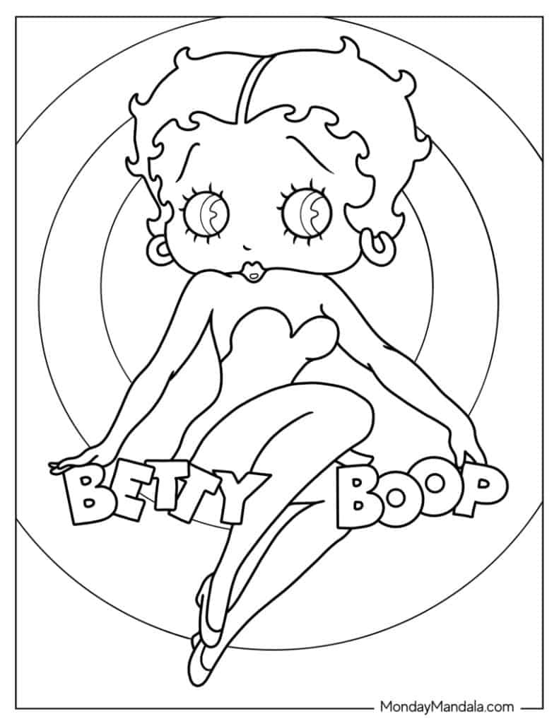 20 Betty Boop Coloring Pages (Free Pdf Printables) inside FREE Printable Betty Boop Pictures