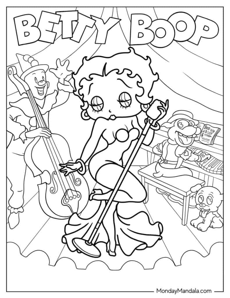 20 Betty Boop Coloring Pages (Free Pdf Printables) throughout Free Printable Betty Boop Pictures