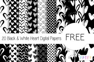 20 Free Black And White Heart Digital Papers - Free Pretty Things intended for Free Printable Black And White Scrapbook Paper