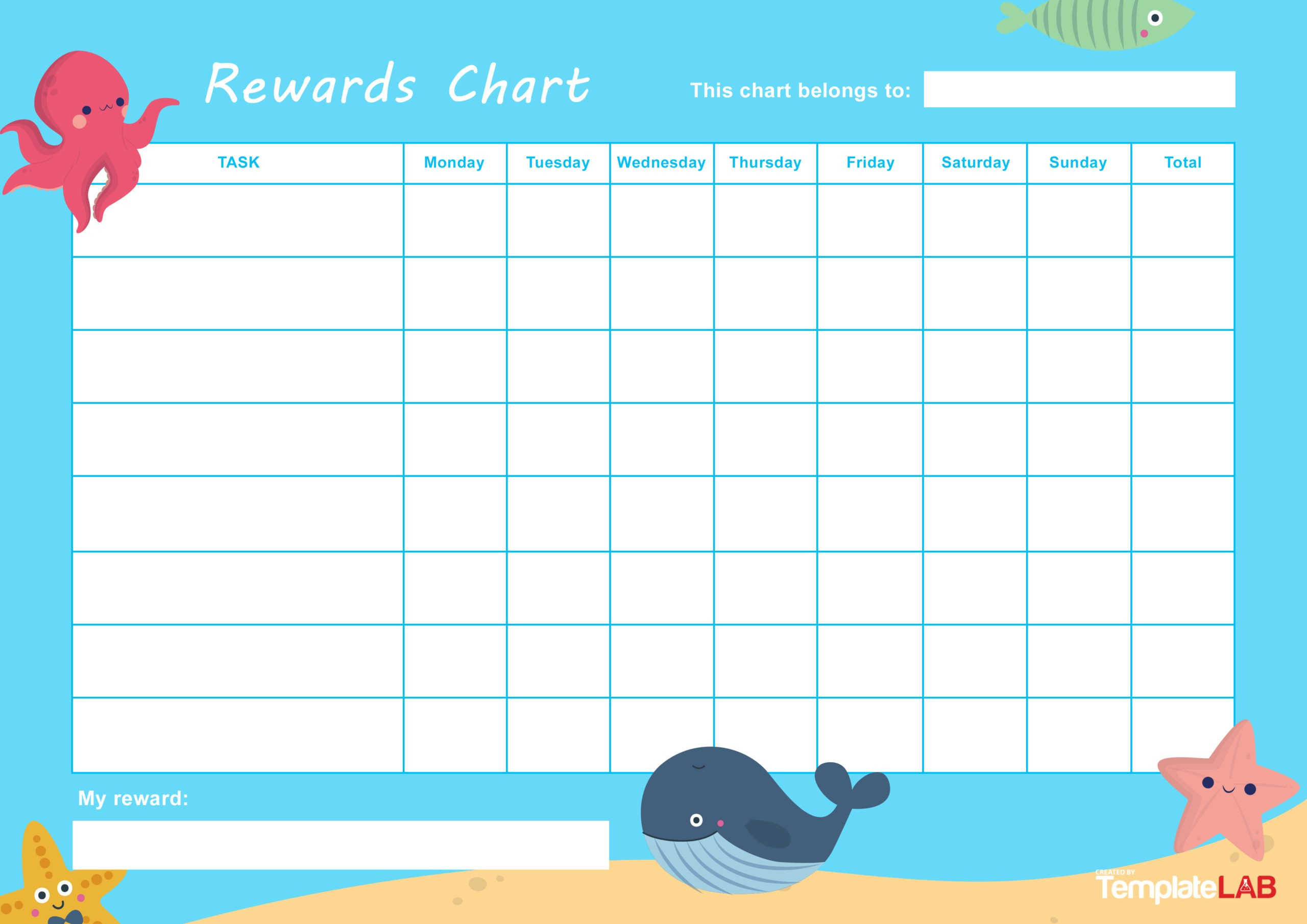 22 Printable Reward Charts For Kids (Pdf, Excel &amp;amp; Word) with regard to Free Printable Blank Reward Chart