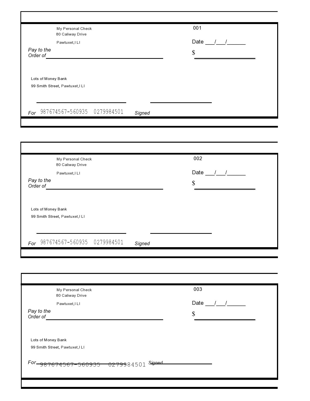23 Blank Check Templates (Real &amp;amp; Fake) ᐅ Templatelab throughout Free Printable Blank Checks For Teaching