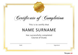 23 Free Certificate Of Completion Templates [Word, Powerpoint] regarding FREE Printable Blank Certificate of Completion