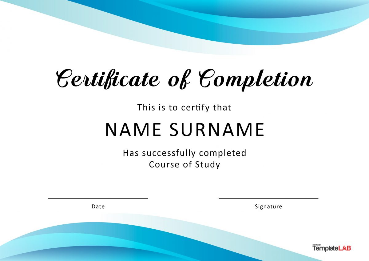23 Free Certificate Of Completion Templates [Word, Powerpoint] within FREE Printable Blank Certificate of Completion