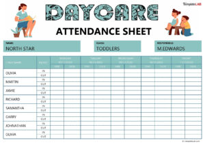 23 Free Printable Attendance Sheet Templates [Word/Excel] throughout FREE Printable Attendance Sheet For Daycare