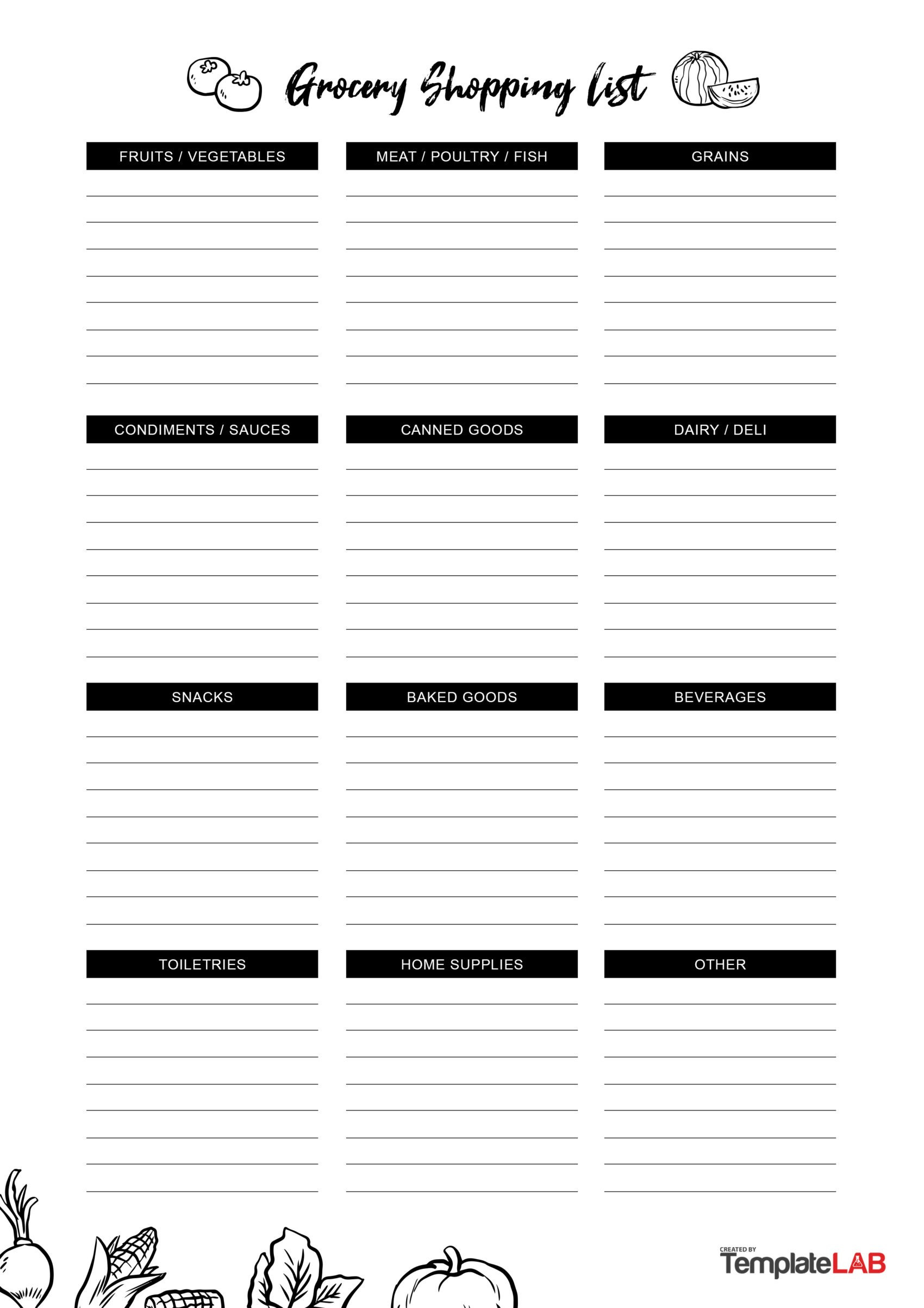 24 Printable Grocery List Templates (+Shopping Lists) with FREE Printable Blank Grocery List