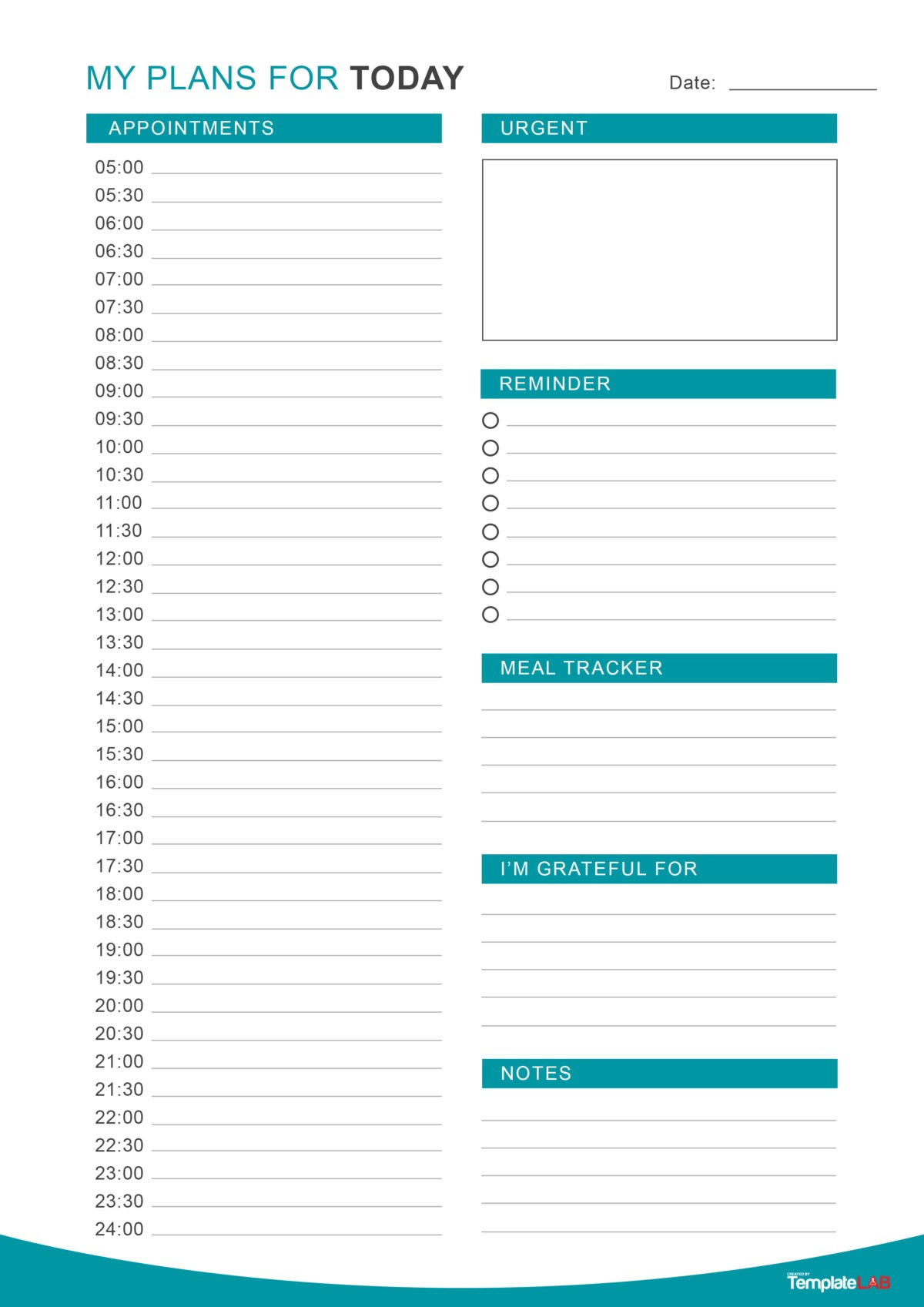 25 Printable Daily Planner Templates (Free In Word/Excel/Pdf) regarding Free Printable Blank Daily Schedule