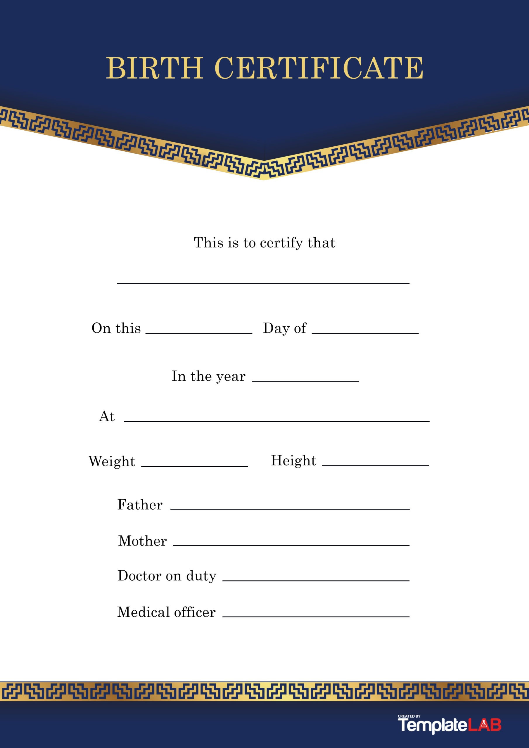 27 Birth Certificate Templates (Word, Ppt &amp;amp; Pdf) ᐅ Templatelab in Free Printable Birth Certificate Template