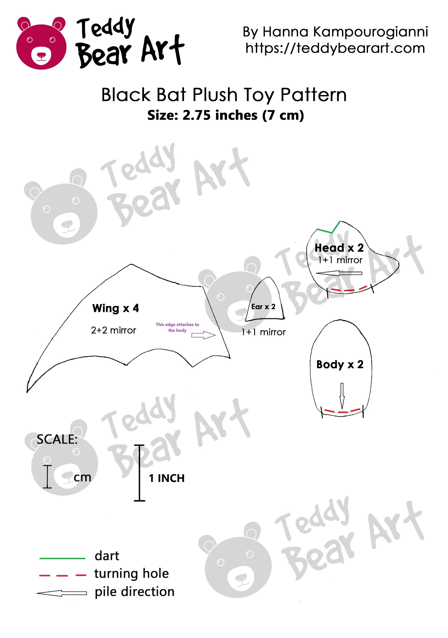 3 Free Soft Toy Sewing Patterns For Bat Plushies - Teddy Bear Art throughout FREE Printable Bat Sewing Pattern