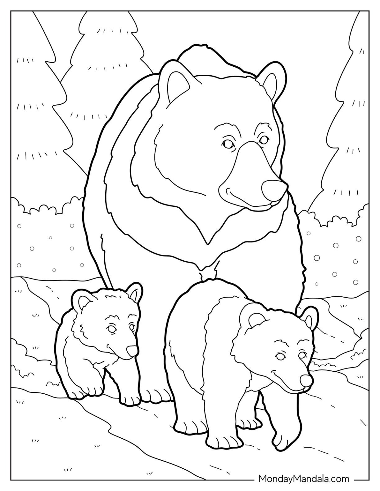 30 Bear Coloring Pages (Free Pdf Printables) pertaining to Free Printable Brown Bear Template