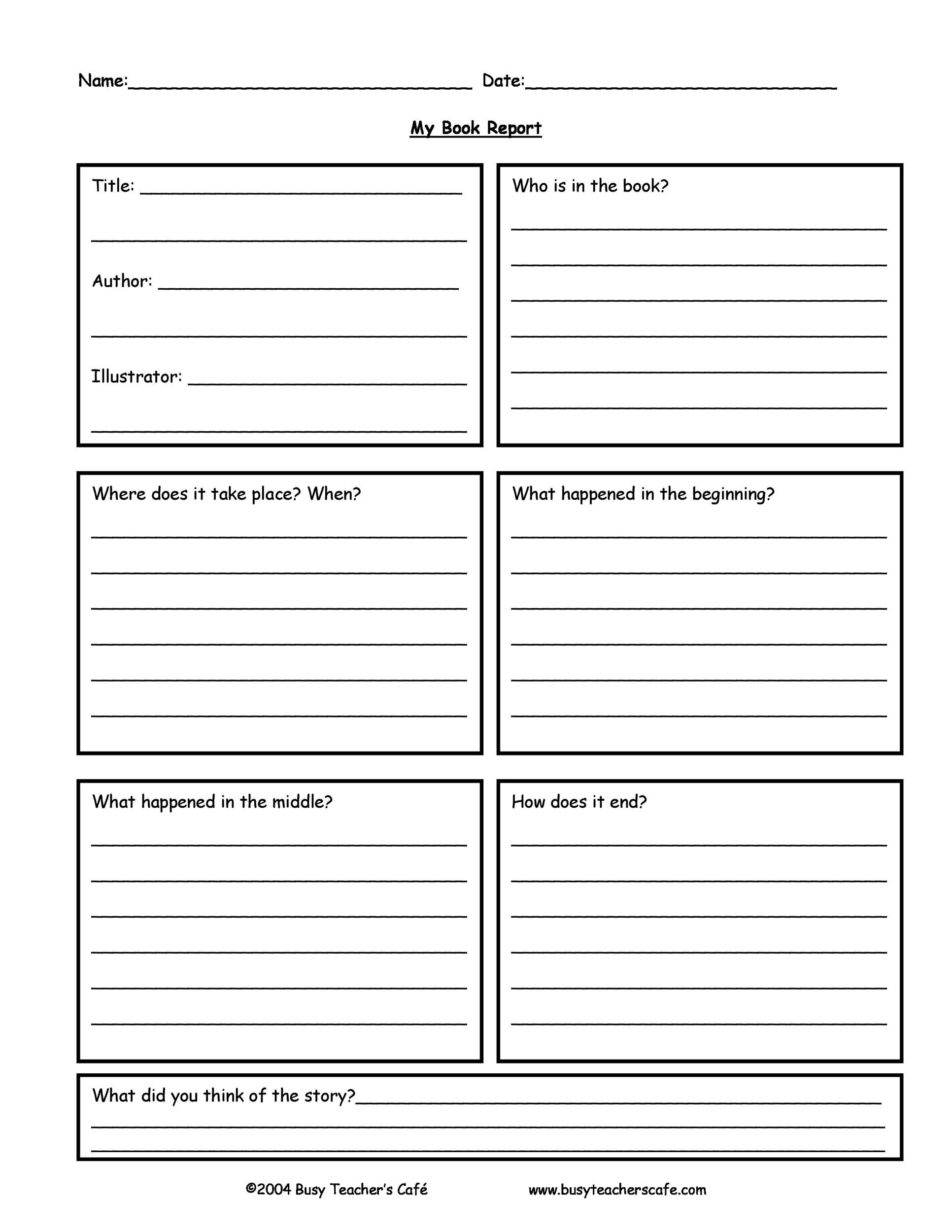 30 Book Report Templates &amp;amp; Reading Worksheets for FREE Printable Book Report Forms