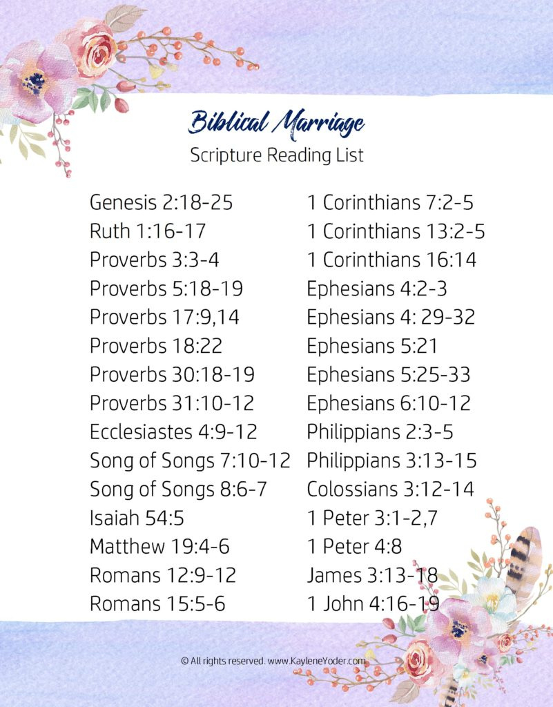 30-Day Scripture Study For Biblical Marriage - Kaylene Yoder with regard to Free Printable Bible Study Lessons For Married Couples