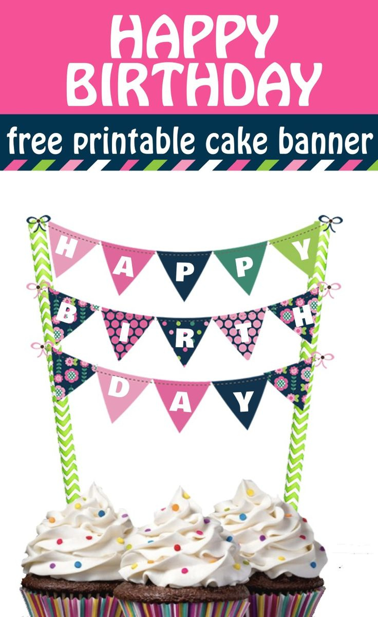 30+ Elegant Picture Of Happy Birthday Cake Banner - Davemelillo inside FREE Printable Birthday Cake Banner