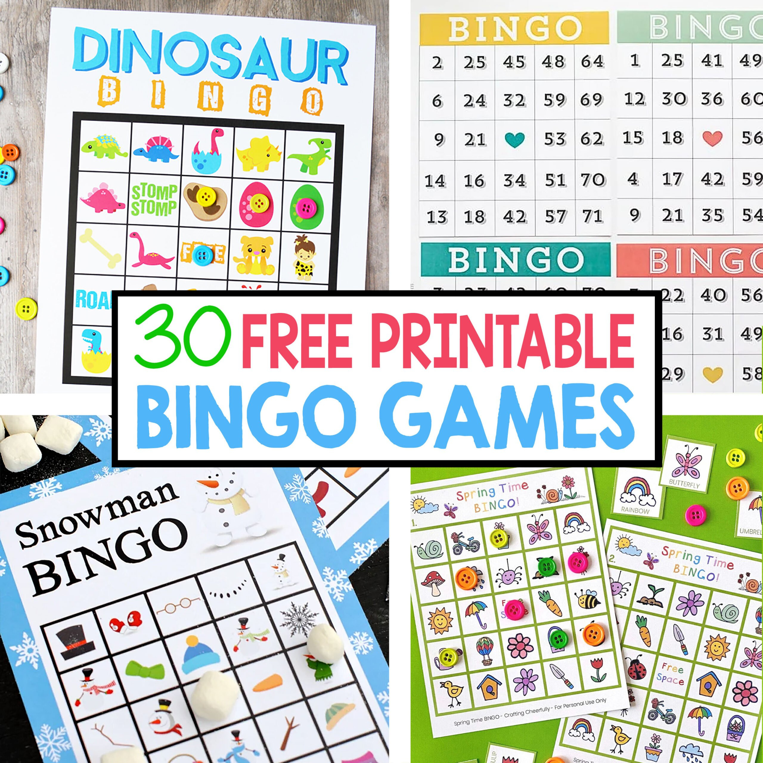 30 Free Printable Bingo Games - Crafting Cheerfully intended for FREE Printable Bingo For Kids