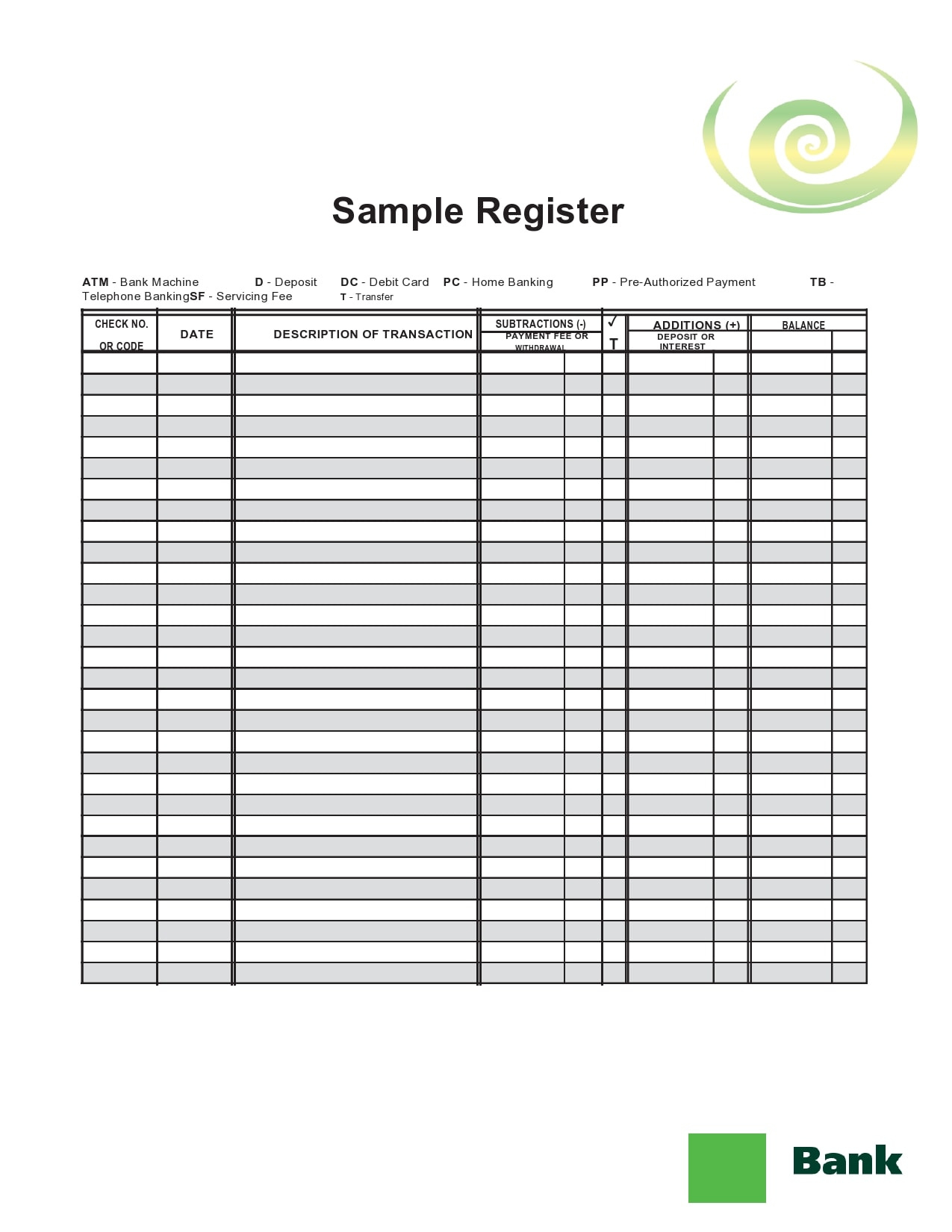 30 Printable Check Register Templates (Excel) - Templatearchive throughout FREE Printable Blank Check Register Template