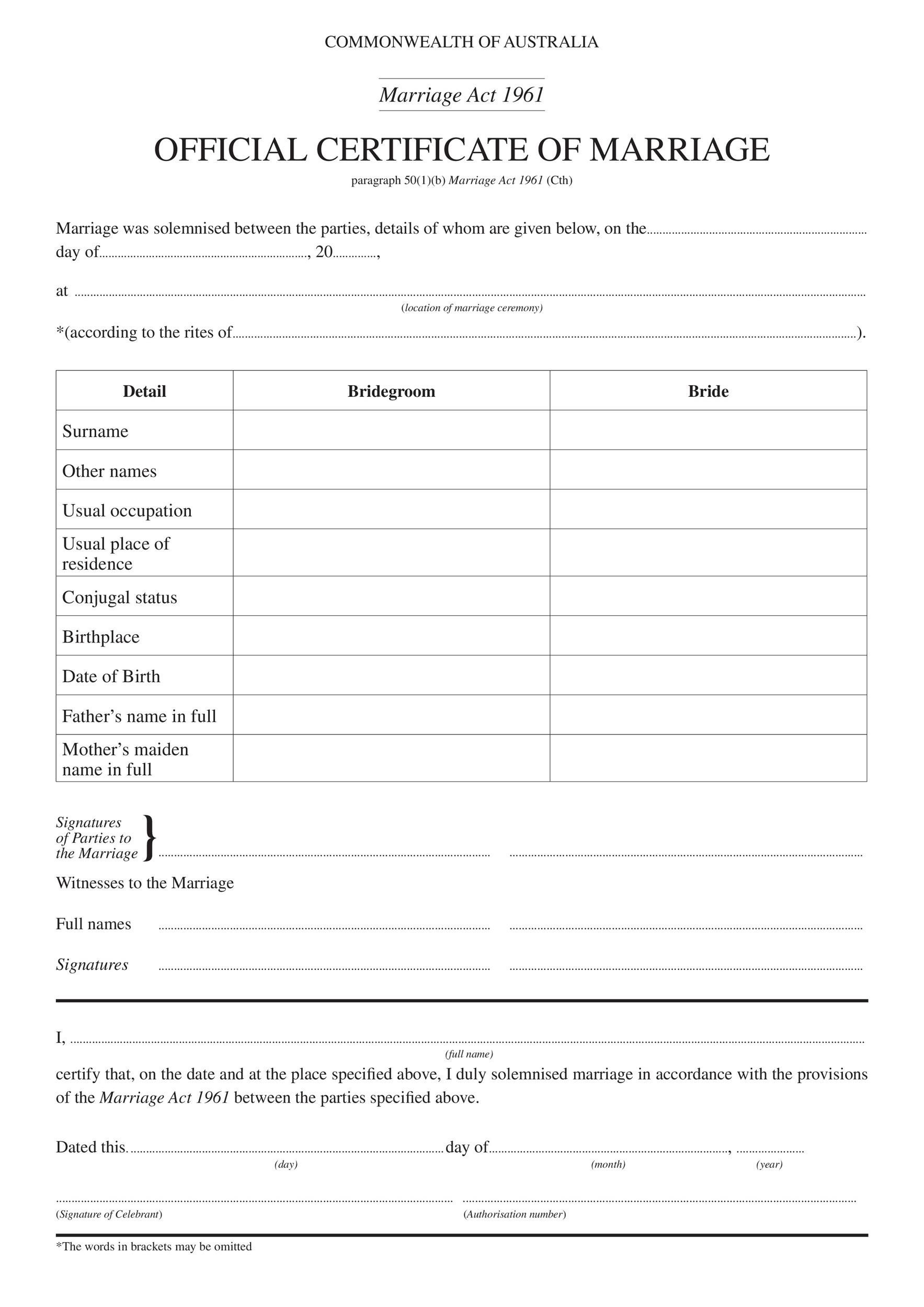 33 Marriage Contract Templates [Standart, Islamic, Jewish] ᐅ within Free Printable Blank Islamic Marriage Certificate
