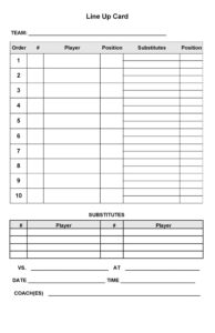 33 Printable Baseball Lineup Templates [Free Download] ᐅ Templatelab with regard to FREE Printable Baseball Lineup Template
