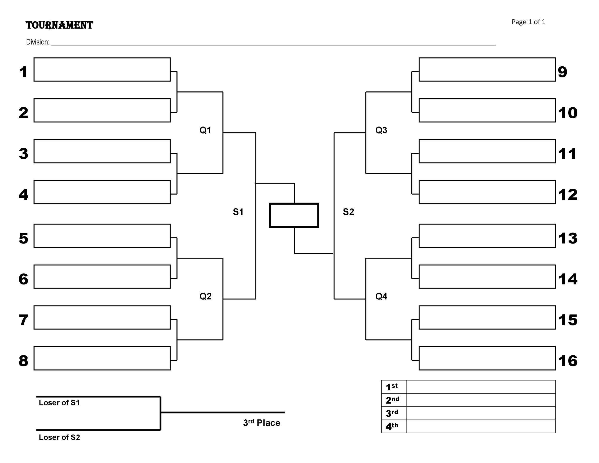 34 Blank Tournament Bracket Templates (&amp;amp;100% Free) ᐅ Templatelab inside FREE Printable Brackets For Pool Tournaments