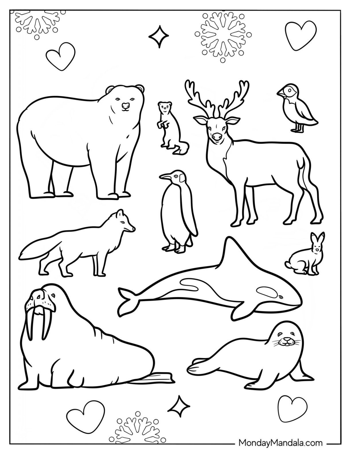 35 Arctic Animals Coloring Pages (Free Pdf Printables) with FREE Printable Arctic Animals Worksheets