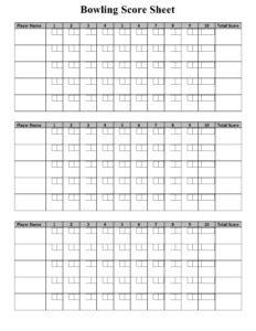 36 Printable Bowling Score Sheet Templates [&amp; Examples] within Free Printable Bowling Score Sheets