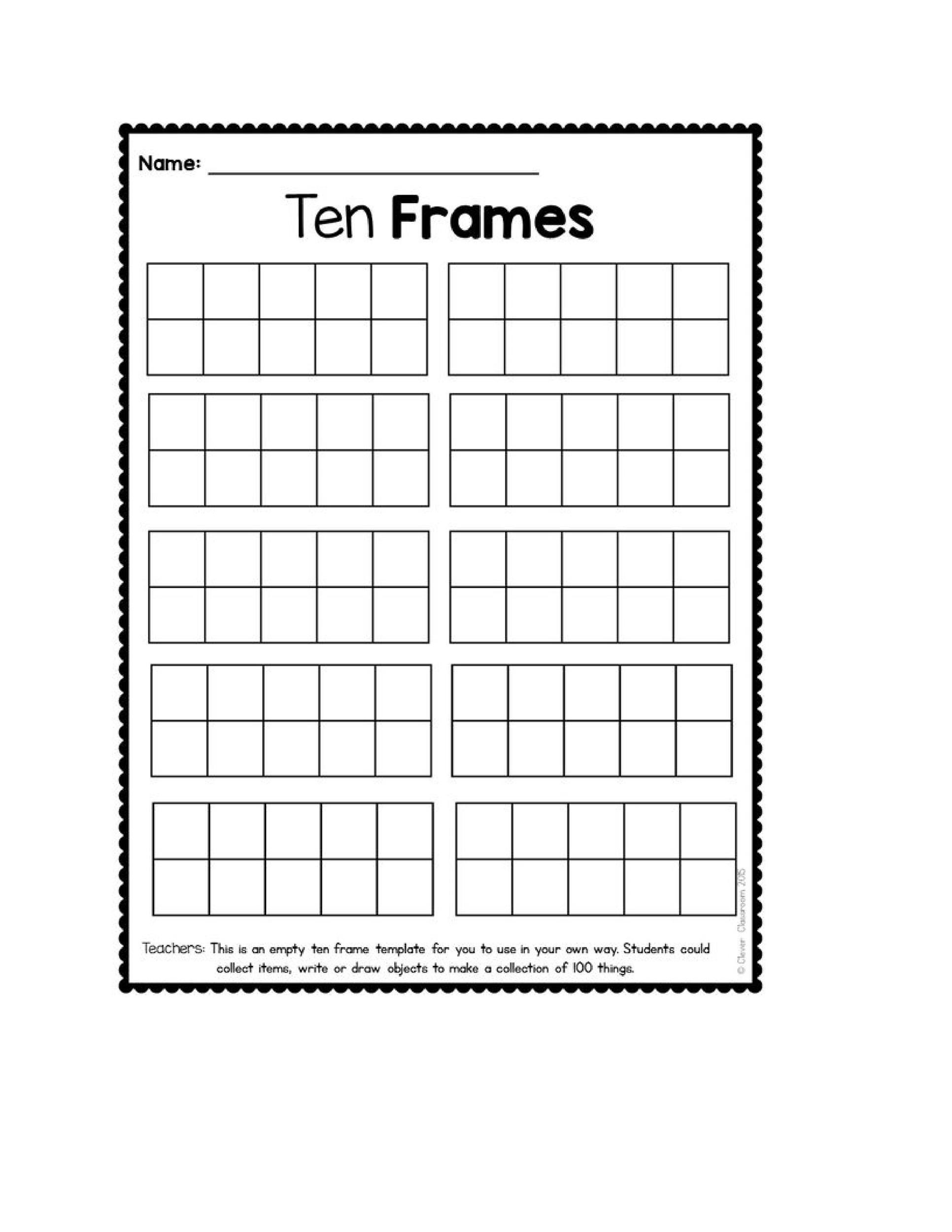 36 Printable Ten Frame Templates (Free) ᐅ Templatelab for Free Printable Blank Ten Frame Printable
