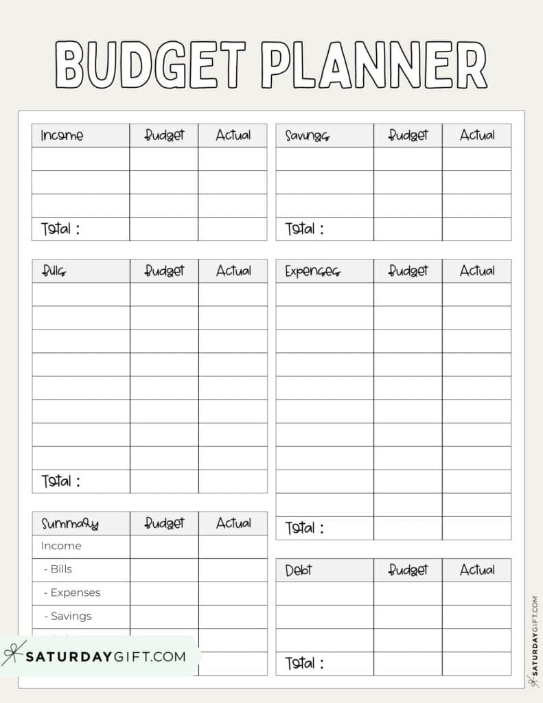 37 Budget Planners &amp;amp; Trackers - Cute &amp;amp; Free Printables throughout FREE Printable Budget Planner Worksheet