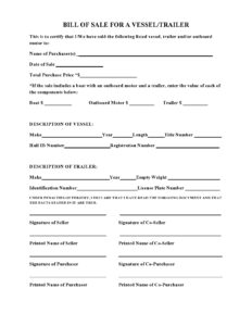 38 Printable Trailer Bill Of Sale Templates [Word] - Templatelab in FREE Printable Boat Trailer Bill of Sale