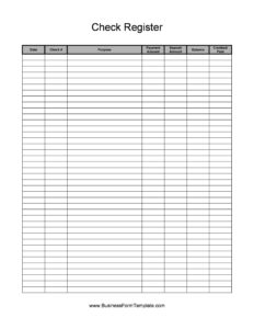39 Checkbook Register Templates [100% Free, Printable] ᐅ Templatelab inside Free Printable Blank Check Register Template