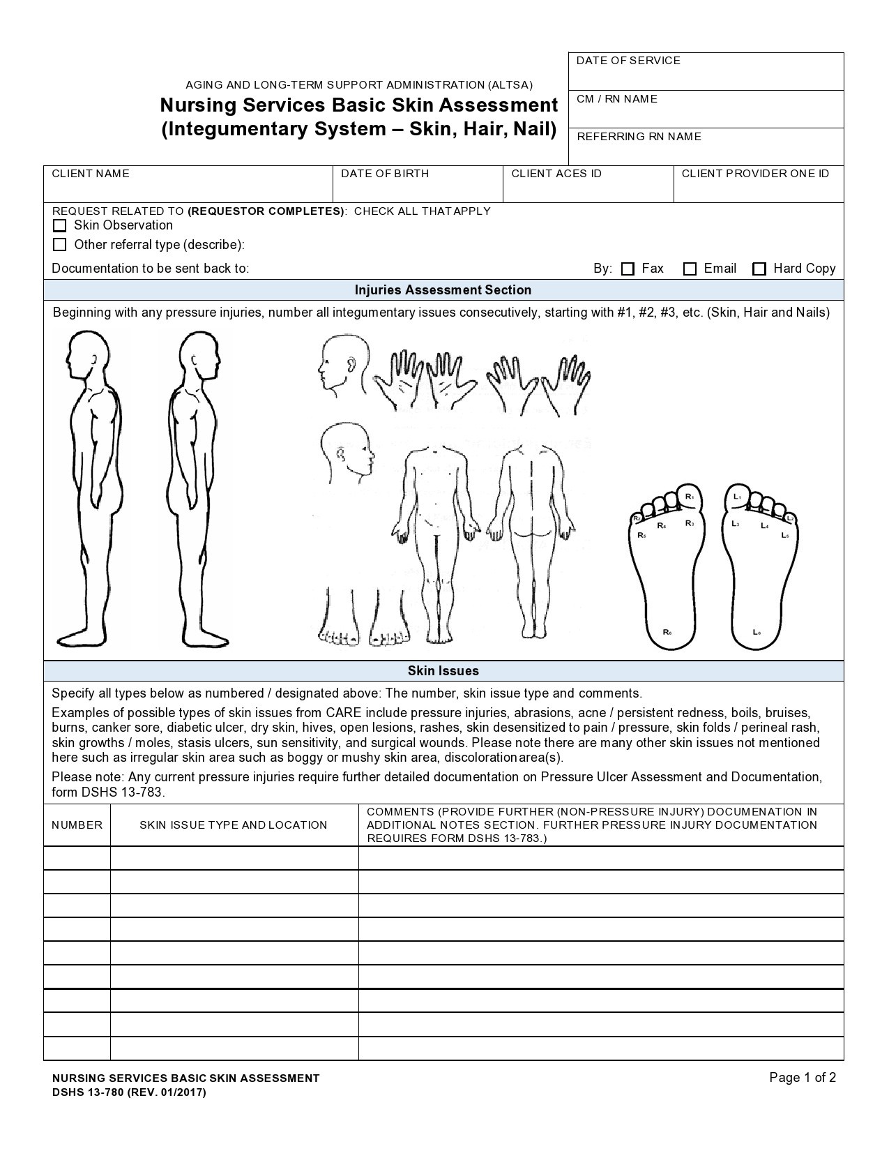 39 Printable Nursing Assessment Forms (+Examples) for FREE Printable Body Check Form
