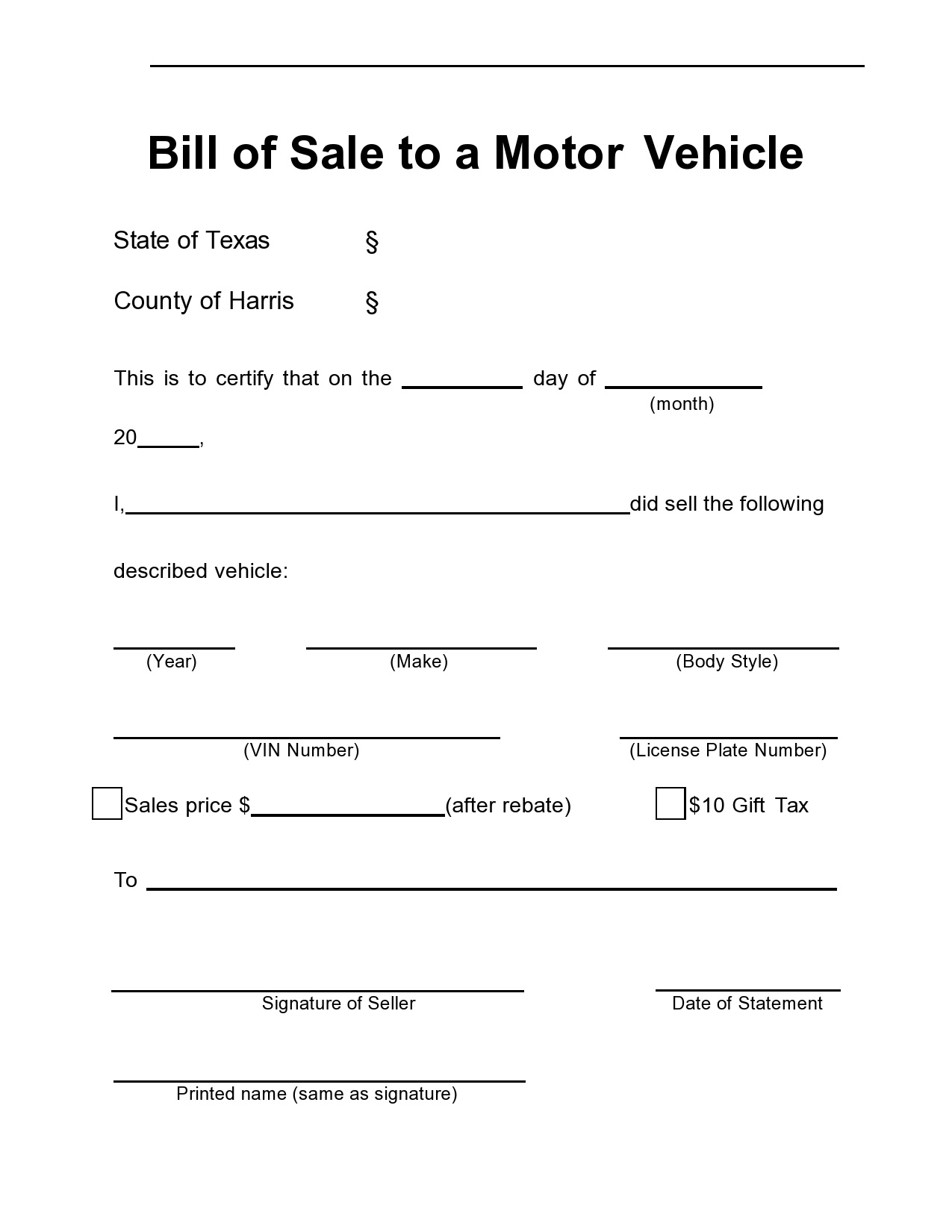 40 Printable Bill Of Sale For A Car Samples [Word, Pdf] in FREE Printable Bill of Sale For Car As Is