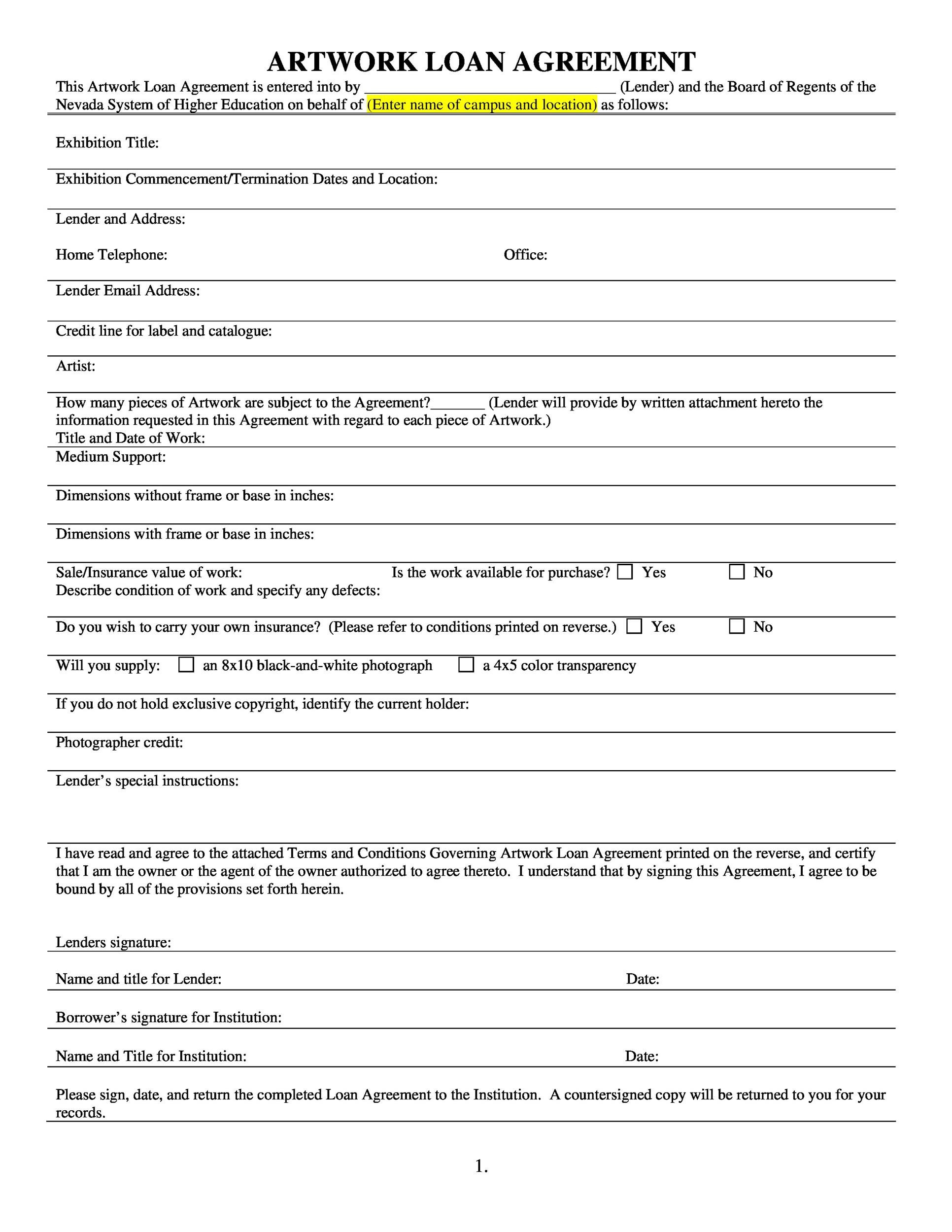 40+ Simple Loan Agreement Templates [Free] ᐅ Templatelab pertaining to FREE Printable Blank Loan Agreement