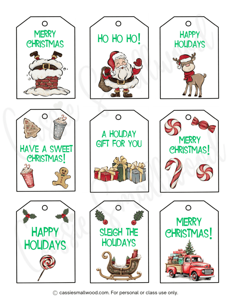400+ Cutest Printable Christmas Tags (Free Pdf) - Cassie Smallwood throughout Free Printable Blank Christmas Tags
