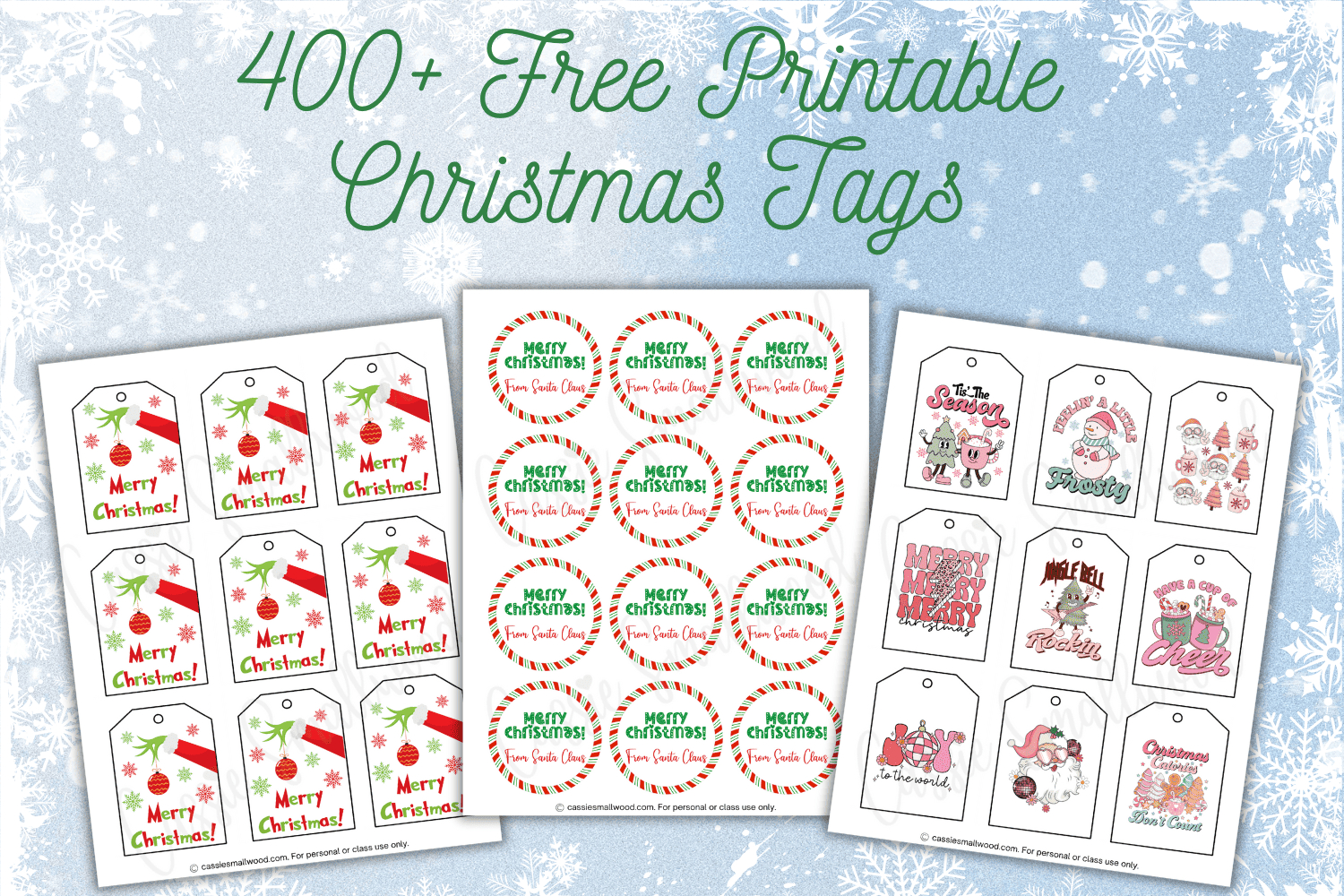 400+ Cutest Printable Christmas Tags (Free Pdf) - Cassie Smallwood with Free Printable Blank Christmas Tags