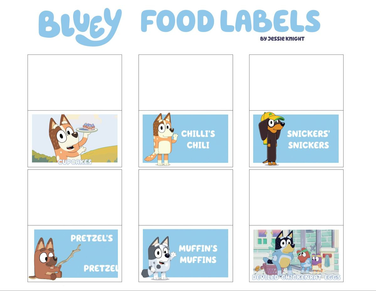 42 Bluey-Kalas Idéer | Barnkalas, Födelsedagskalas with regard to FREE Printable Bluey Food Labels