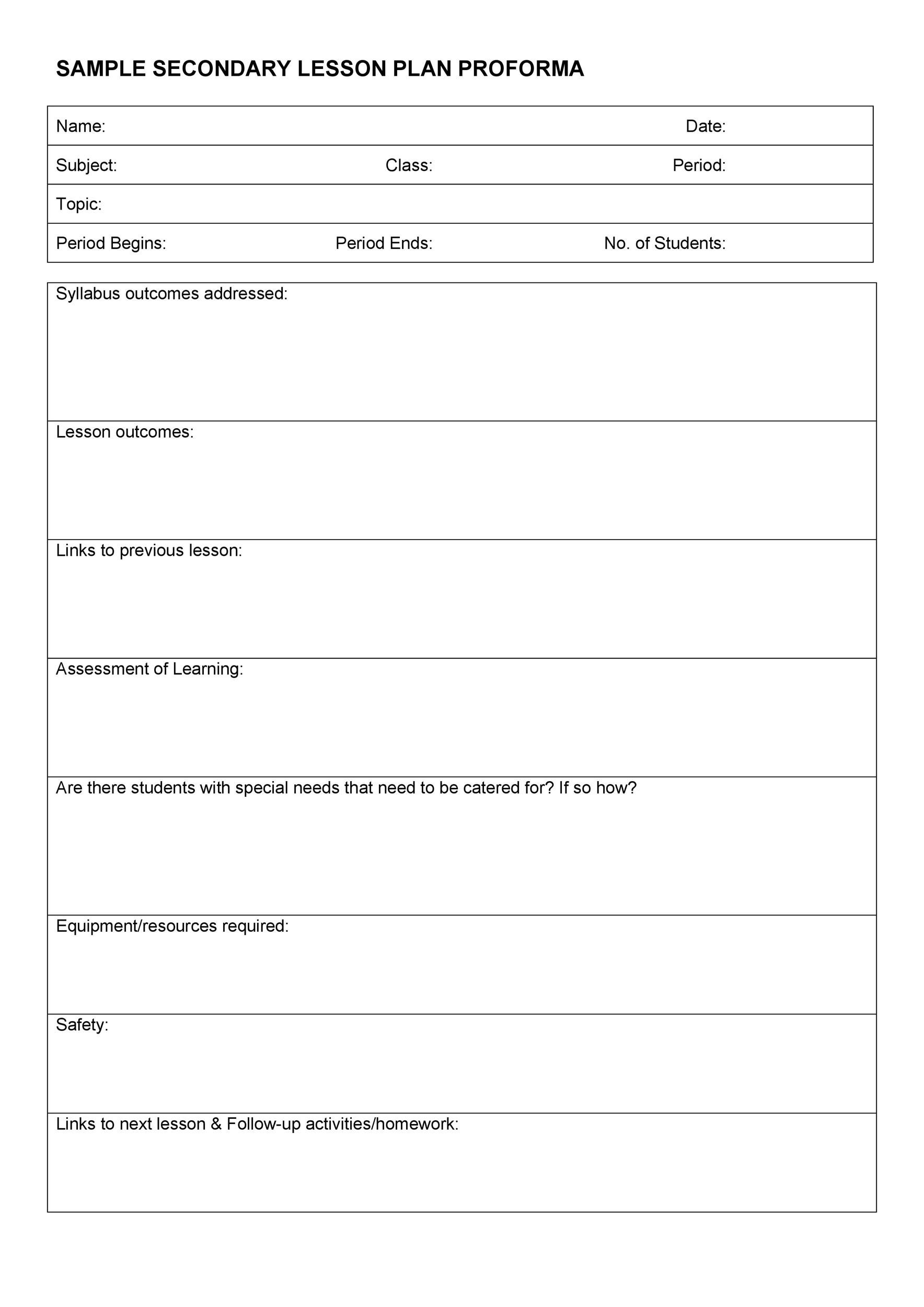 44 Free Lesson Plan Templates [Common Core, Preschool, Weekly] within Free Printable Blank Lesson Plans