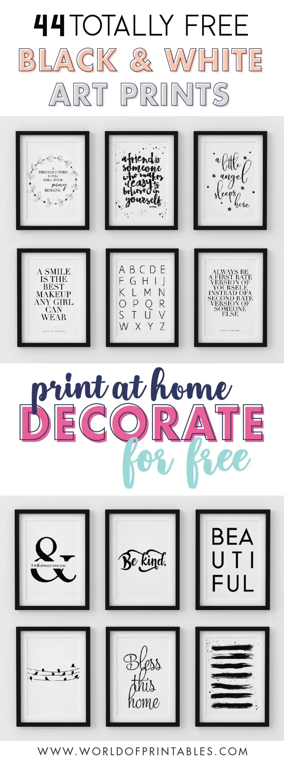 44 Free Modern Black And White Wall Art Printables - World Of within Free Printable Art Black And White